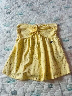 Hollister Yellow Floral Tie-Front Top